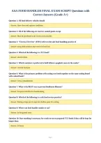 AAA FOOD HANDLER FINAL EXAM SCRIPT Questions with&NewLine;Correct Answers &lpar;Grade A&plus;&rpar;