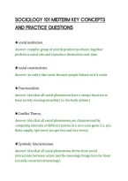SOCIOLOGY 101 MIDTERM KEY CONCEPTS&NewLine;AND PRACTICE QUESTIONS