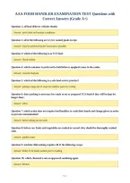 AAA FOOD HANDLER EXAMINATION TEST Questions with&NewLine;Correct Answers &lpar;Grade A&plus;&rpar;