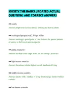 SOCIETY THE BASICS UPDATED ACTUAL&NewLine;QUESTIONS AND CORRECT ANSWERS&NewLine;