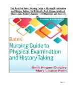 Test Bank for Bates&rsquo; Nursing Guide to Physical Examination and History Taking&comma; 3rd Edition by Beth Hogan-Quigley & Mary Louis Palm &vert; Chapters 1&ndash;24 Complete &vert; Questions & Answers 2027