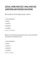 SOCIAL WORK PRACTICE 1 FINAL PRACTICE&NewLine;QUESTIONS AND DETAILED SOLUTIONS