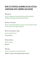 BIOD 121 PORTAGE LEARNING M1 M6 ACTUAL&NewLine;QUESTIONS WITH VERIFIED SOLUTIONS