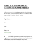 SOCIAL WORK PRACTICE 1 FINAL KEY&NewLine;CONCEPTS AND PRACTICE QUESTIONS