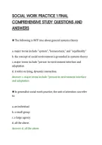 SOCIAL WORK PRACTICE 1 FINAL&NewLine;COMPREHENSIVE STUDY QUESTIONS AND&NewLine;ANSWERS