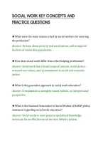 SOCIAL WORK KEY CONCEPTS AND&NewLine;PRACTICE QUESTIONS