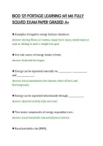 BIOD 121 PORTAGE LEARNING M1 M6 FULLY&NewLine;SOLVED EXAM PAPER GRADED A&plus;