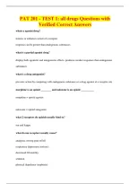 PAT 201 - TEST 1&colon; all drugs Questions with&NewLine;Verified Correct Answers