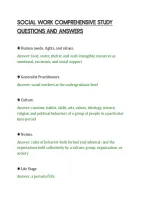 SOCIAL WORK COMPREHENSIVE STUDY&NewLine;QUESTIONS AND ANSWERS