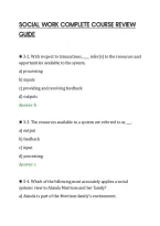 SOCIAL WORK COMPLETE COURSE REVIEW&NewLine;GUIDE&NewLine;