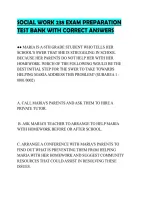 SOCIAL WORK 238 EXAM PREPARATION&NewLine;TEST BANK WITH CORRECT ANSWERS