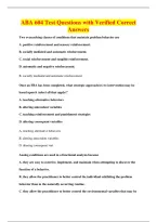 ABA 604 Test Questions with Verified Correct&NewLine;Answers