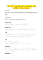 ABA 624 Final Exam Prep Questions with&NewLine;Verified Correct Answers