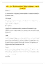 ABA 624 Test Questions with Verified Correct&NewLine;Answers