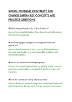 SOCIAL PROBLEMS CONTINUITY AND&NewLine;CHANGE BARKAN KEY CONCEPTS AND&NewLine;PRACTICE QUESTIONS