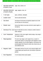 GEOLOGY EXAM 1 &colon; LSU GEOL 1001 Test Questions and Answers Rated A
