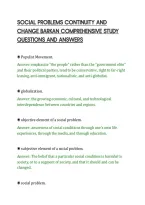 SOCIAL PROBLEMS CONTINUITY AND&NewLine;CHANGE BARKAN COMPREHENSIVE STUDY&NewLine;QUESTIONS AND ANSWERS
