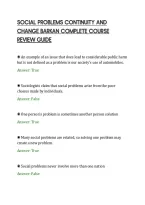 SOCIAL PROBLEMS CONTINUITY AND&NewLine;CHANGE BARKAN COMPLETE COURSE&NewLine;REVIEW GUIDE&NewLine;