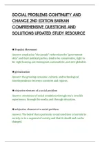 SOCIAL PROBLEMS CONTINUITY AND&NewLine;CHANGE 2ND EDITION BARKAN&NewLine;COMPREHENSIVE QUESTIONS AND&NewLine;SOLUTIONS UPDATED STUDY RESOURCE
