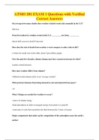ATMO 201 EXAM 1 Questions with Verified&NewLine;Correct Answers