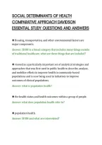 SOCIAL DETERMINANTS OF HEALTH&NewLine;COMPARATIVE APPROACH DAVIDSON&NewLine;ESSENTIAL STUDY QUESTIONS AND ANSWERS