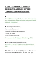 SOCIAL DETERMINANTS OF HEALTH&NewLine;COMPARATIVE APPROACH DAVIDSON&NewLine;COMPLETE COURSE REVIEW GUIDE