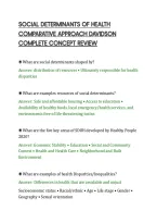 SOCIAL DETERMINANTS OF HEALTH&NewLine;COMPARATIVE APPROACH DAVIDSON&NewLine;COMPLETE CONCEPT REVIEW