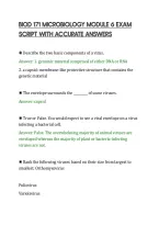 BIOD 171 MICROBIOLOGY MODULE 6 EXAM&NewLine;SCRIPT WITH ACCURATE ANSWERS