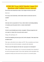 ATMO 201 Texas A&M Timothy Logan Ch 1&NewLine;Questions with Verified Correct Answers