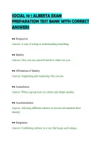 SOCIAL 10 1 ALBERTA EXAM&NewLine;PREPARATION TEST BANK WITH CORRECT&NewLine;ANSWERS&NewLine;