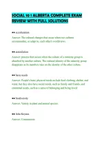 SOCIAL 10 1 ALBERTA COMPLETE EXAM&NewLine;REVIEW WITH FULL SOLUTIONS