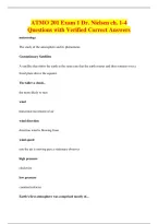 ATMO 201 Exam 1 Dr&period; Nielsen ch&period; 1-4&NewLine;Questions with Verified Correct Answers