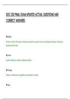 SOC 202 FINAL EXAM UPDATED ACTUAL QUESTIONS AND&NewLine;CORRECT ANSWERS