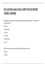 SOC 202 FINAL EXAM ACTUAL SCRIPT WITH 100 PERCENT&NewLine;CORRECT ANSWERS