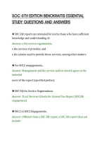 SOC 6TH EDITION BENOKRAITIS ESSENTIAL&NewLine;STUDY QUESTIONS AND ANSWERS&NewLine;