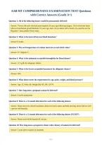 AAB MT COMPREHENSIVE EXAMINATION TEST Questions&NewLine;with Correct Answers &lpar;Grade A&plus;&rpar;