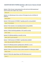AAB MT REVIEW PAPER Questions with Correct Answers &lpar;Grade&NewLine;A&plus;&rpar;