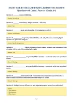 AAERT CDR ETHICS AND DIGITAL REPORTING REVIEW&NewLine;Questions with Correct Answers &lpar;Grade A&plus;&rpar;