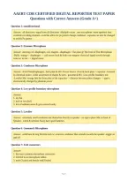 AAERT CDR CERTIFIED DIGITAL REPORTER TEST PAPER&NewLine;Questions with Correct Answers &lpar;Grade A&plus;&rpar;