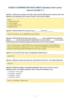 AAERT EXAMPREP REVIEW SHEET Questions with Correct&NewLine;Answers &lpar;Grade A&plus;&rpar;