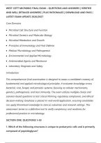 WEST COTT MICROBIO FINAL EXAM &ndash; QUESTIONS AND ANSWERS &vert; VERIFIED&NewLine;AND WELL DETAILED ANSWERS &vert; PLUS RATIONALES &vert; DOWNLOAD AND PASS &vert;&NewLine;LATEST EXAM UPDATE 2026&sol;2027