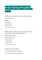 SKIN ANALYSIS EXAM SCRIPT FULL&NewLine;QUESTIONS AND CORRECT ANSWERS&NewLine;REVIEW