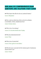 SKIN ANALYSIS COMPREHENSIVE EXAM&NewLine;QUESTIONS AND SOLUTIONS STUDY GUIDE
