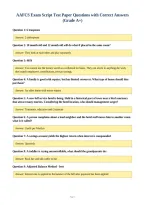 AAFCS Exam Script Test Paper Questions with Correct Answers&NewLine;&lpar;Grade A&plus;&rpar;