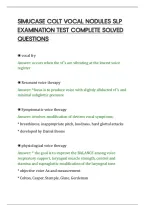 SIMUCASE COLT VOCAL NODULES SLP&NewLine;EXAMINATION TEST COMPLETE SOLVED&NewLine;QUESTIONS&NewLine;