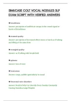 SIMUCASE COLT VOCAL NODULES SLP&NewLine;EXAM SCRIPT WITH VERIFIED ANSWERS
