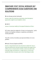 SIMUCASE COLT VOCAL NODULES SLP&NewLine;COMPREHENSIVE EXAM QUESTIONS AND&NewLine;SOLUTIONS