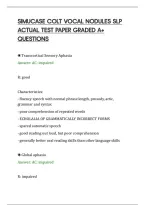 SIMUCASE COLT VOCAL NODULES SLP&NewLine;ACTUAL TEST PAPER GRADED A&plus;&NewLine;QUESTIONS