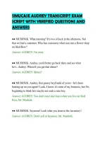SIMUCASE AUDREY TRANSCRIPT EXAM&NewLine;SCRIPT WITH VERIFIED QUESTIONS AND&NewLine;ANSWERS