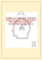 FLORIDA ALF CORE STUDY GUIDE REAL 2026&sol;2027 EXAM ALL STUDY QUESTIONS WITH VERIFIED ANSWERS 100&percnt; GUARANTEED PASS &vert; GRADED A&plus;